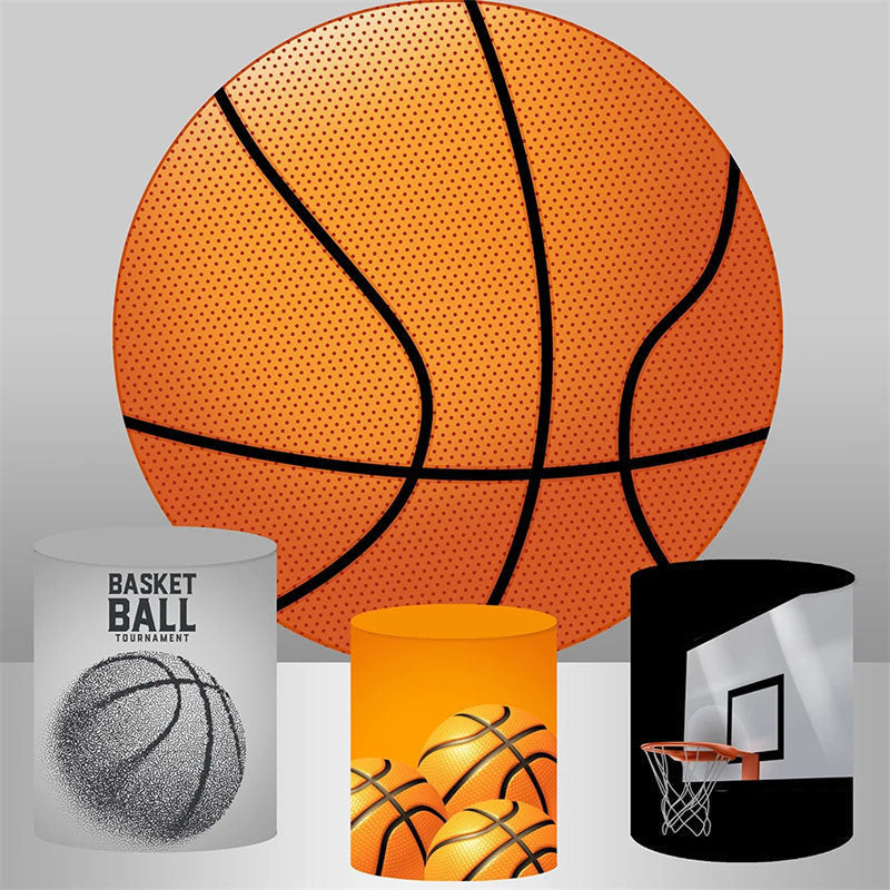 Aperturee Basketball Happy Birthday Round Backdrop Kit For Boys