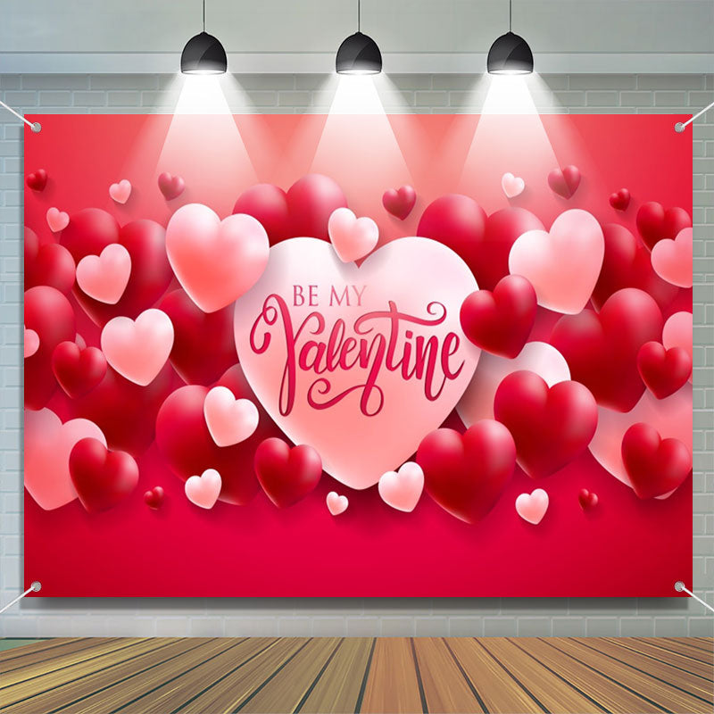 Aperturee - Be My Valentine Repeat Heart Valentines Day Backdrop