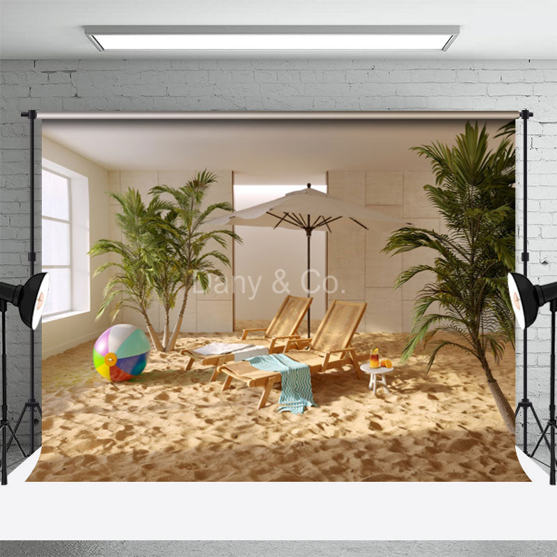 Aperturee - Beach Loungers Vacation Interior Photography Backdrop