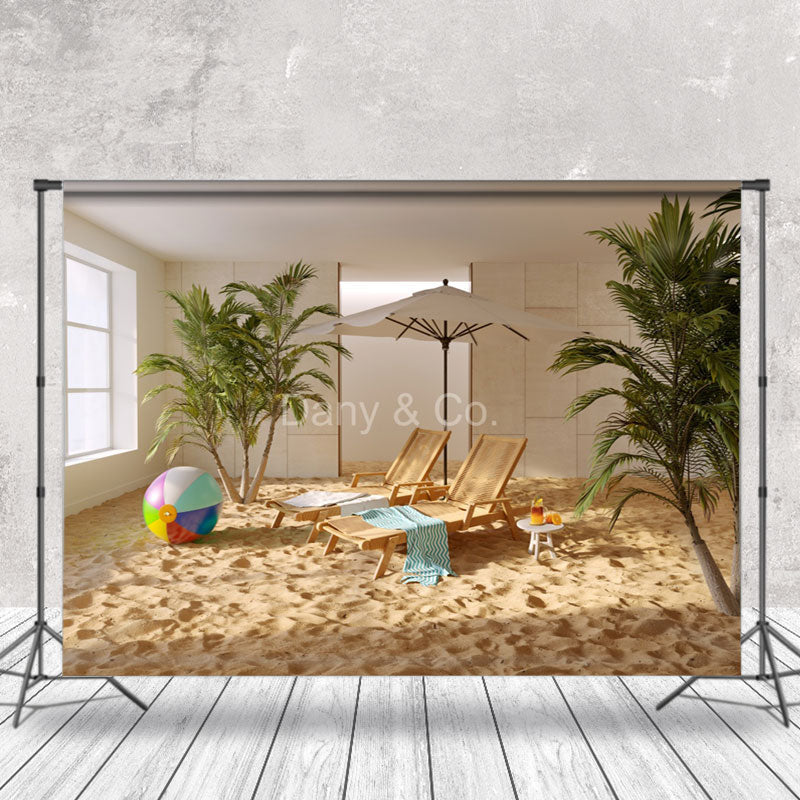 Aperturee - Beach Loungers Vacation Interior Photography Backdrop