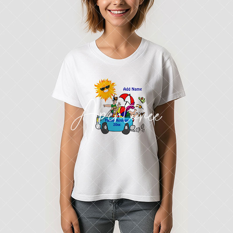 Aperturee - Beach Party Family Reunion Custom Name T-Shirt