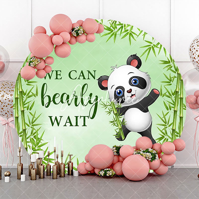 Aperturee - Bearly Wait Bamboo Panda Round Baby Shower Backdrop