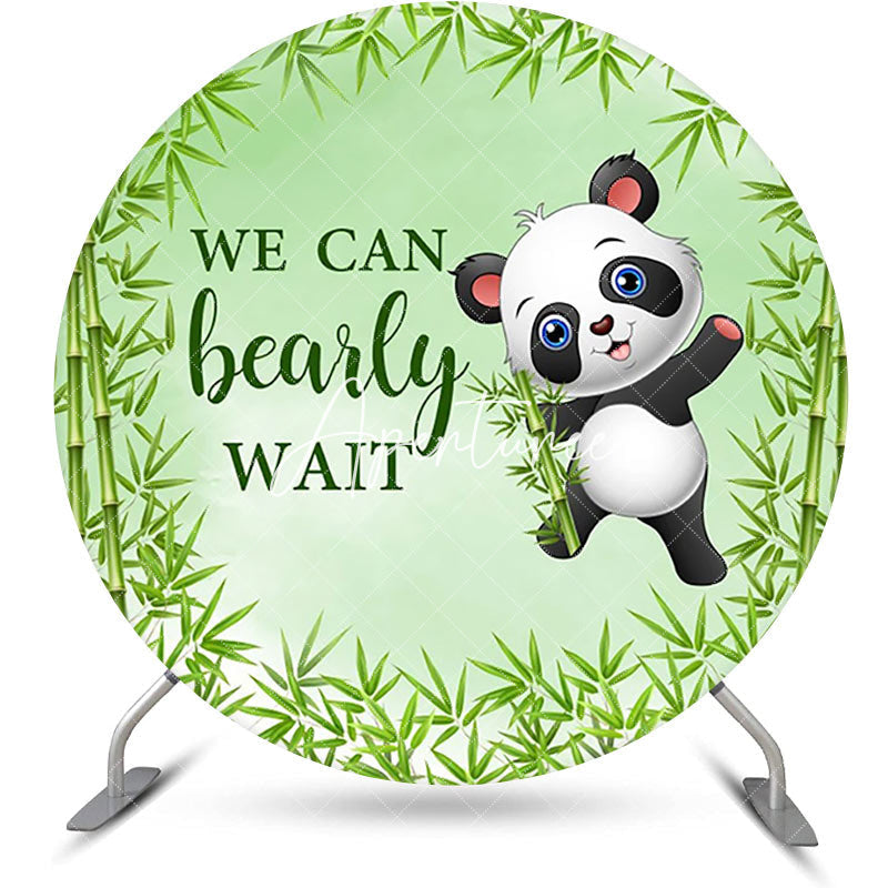 Aperturee - Bearly Wait Bamboo Panda Round Baby Shower Backdrop