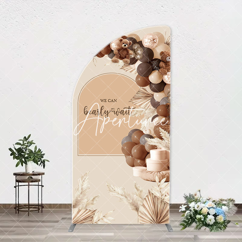 Aperturee - Bearly Wait Boho Balloons Arch Baby Shower Backdrop