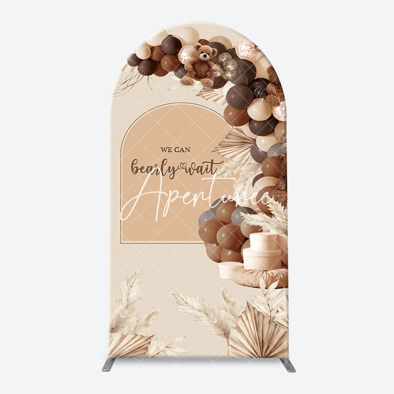 Aperturee - Bearly Wait Boho Balloons Arch Baby Shower Backdrop