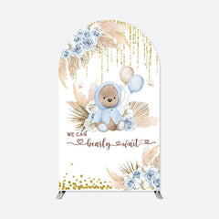 Aperturee - Bearly Wait Cute Bear Boho Baby Shower Arch Backdrop