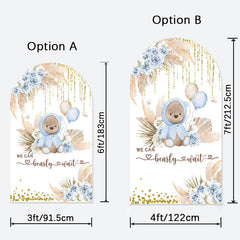 Aperturee - Bearly Wait Cute Bear Boho Baby Shower Arch Backdrop