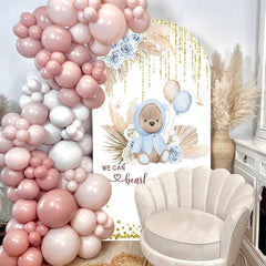 Aperturee - Bearly Wait Cute Bear Boho Baby Shower Arch Backdrop