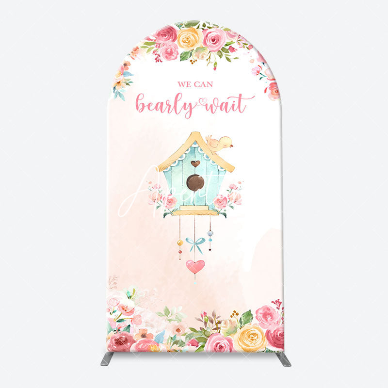 Aperturee - Bearly Wait House Floral Arch Baby Shower Backdrop