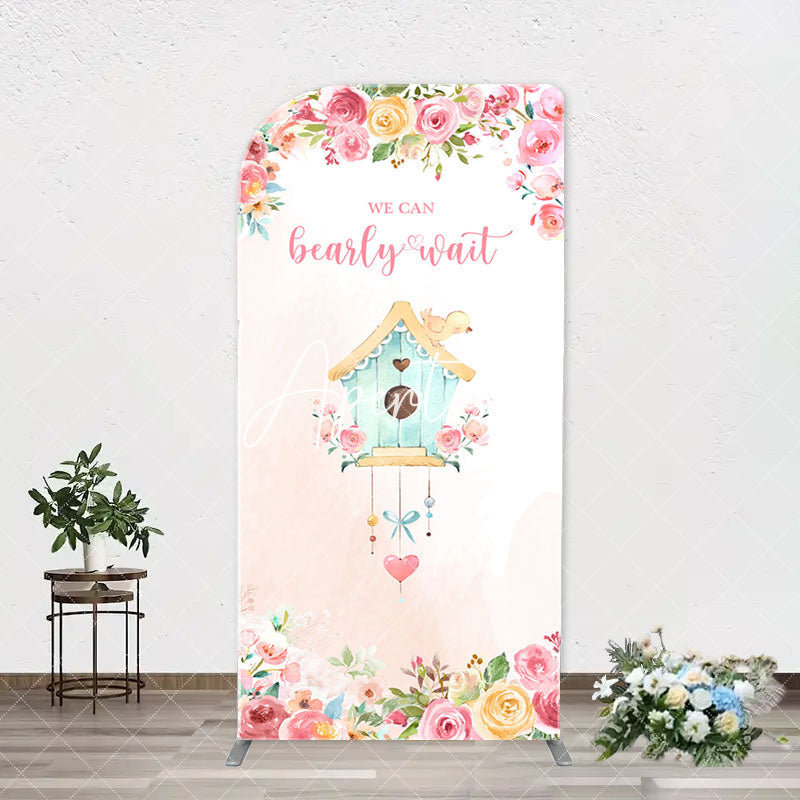 Aperturee - Bearly Wait House Floral Arch Baby Shower Backdrop