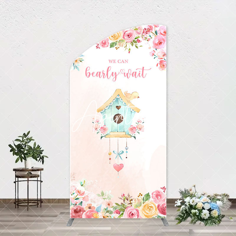 Aperturee - Bearly Wait House Floral Arch Baby Shower Backdrop