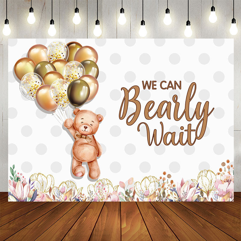 Aperturee - Bearly Wait Teddy And Balloons Baby Shower Backdrop