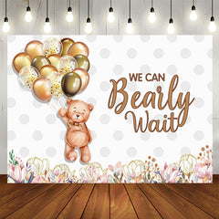 Aperturee - Bearly Wait Teddy And Balloons Baby Shower Backdrop