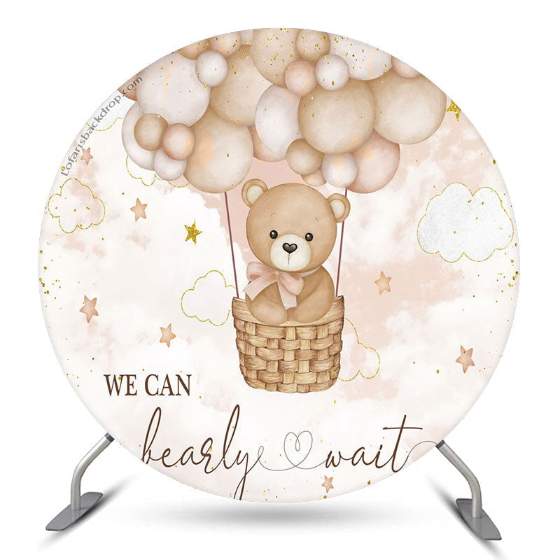 Aperturee Bearly Waiy Teddy Bear Circle Baby Shower Backdrop