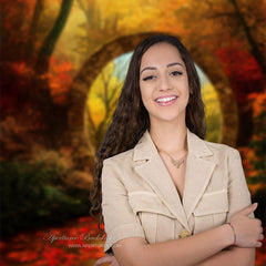 Aperturee - Beautiful Autumn Scenery Maple Leaf Portal Backdrop