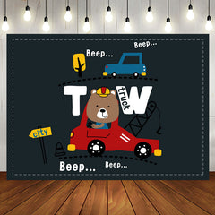 Aperturee - Beep Night Car Driving Two Truck Birthday Backdrop