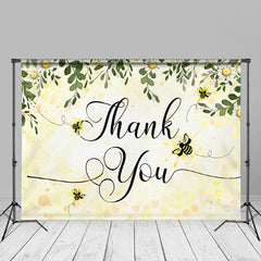 Aperturee - Bees Floral Yellow Thank You Mothers Day Photo Backdrop