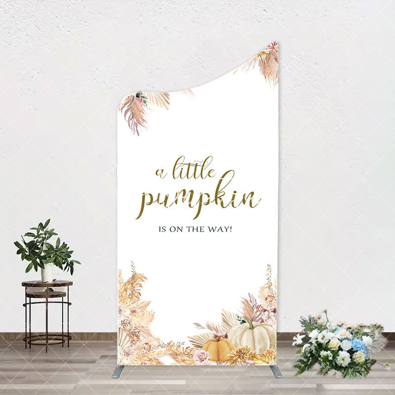 Aperturee - Beige Flower Feather Boho Arch Baby Shower Backdrop