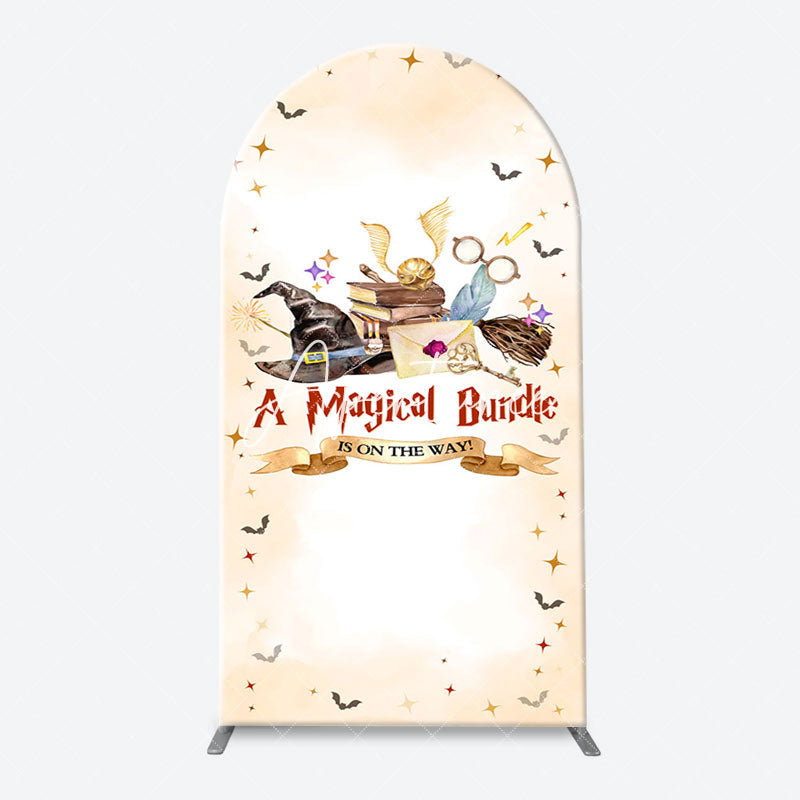 Aperturee - Beige Magical Bundle Wizard Arch Baby Shower Backdrop