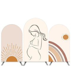 Aperturee Beige Sunshine And Mom Baby Shower Arch Backdrop Kit