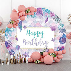 Aperturee - Benthos Seahorse Mermaid Round Backdrop For Birthday