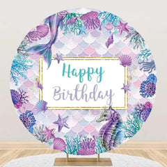 Aperturee - Benthos Seahorse Mermaid Round Backdrop For Birthday