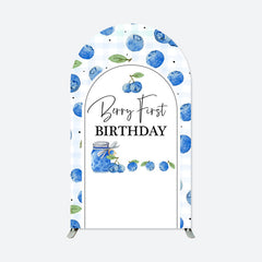 Aperturee - Berry First Birthday Double Sided Arch Backdrop