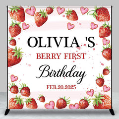 Aperturee - Berry Sweet First Personalized Birthday Backdrop