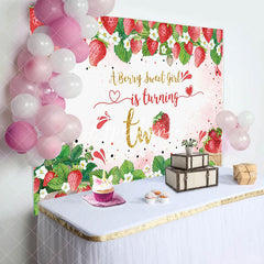 Aperturee - Berry Sweet Giral 2nd Birthday Party Backdrop