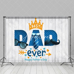 Aperturee - Best Dad Ever Tie Glasses Plank Fathers Day Backdrop