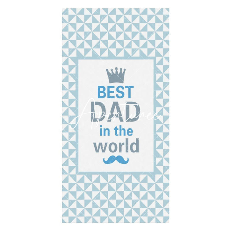 Aperturee - Best Dad In The World Blue White Custom Beach Towel