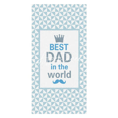 Aperturee - Best Dad In The World Blue White Custom Beach Towel