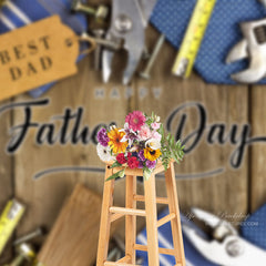 Aperturee - Best Dad Tools Brown Wooden Fathers Day Photo Backdrop