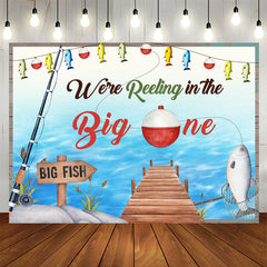 Aperturee - Big Fish In The Water Theme Happy 1St Birthday Backdrop