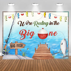 Aperturee - Big Fish In The Water Theme Happy 1St Birthday Backdrop