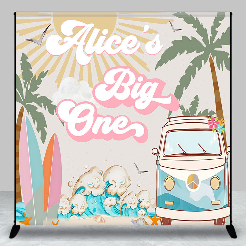 Aperturee - Big One Groovy Summer Personalized Birthday Backdrop