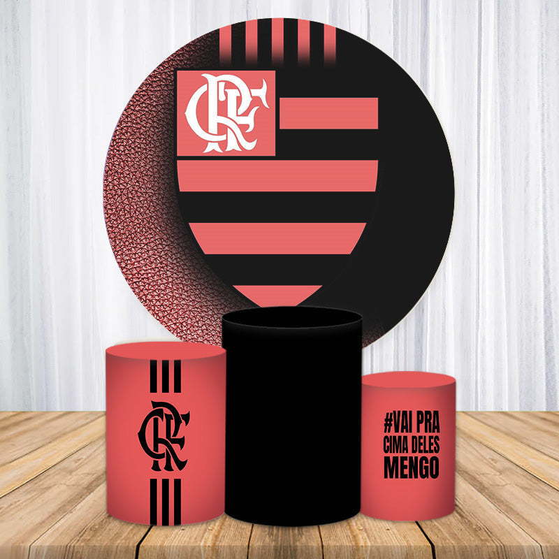 Aperturee Black And Red Real Madrid Football Circle Backdrop Kit