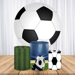 Aperturee Black And White Blasketball Round Boys Birthday Backdorp Kit