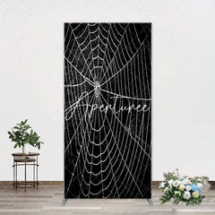 Aperturee - Black And White Cobweb Hero Arch Birthday Backdrop