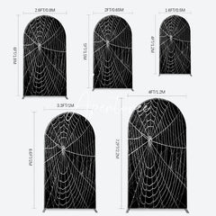 Aperturee - Black And White Cobweb Hero Arch Birthday Backdrop