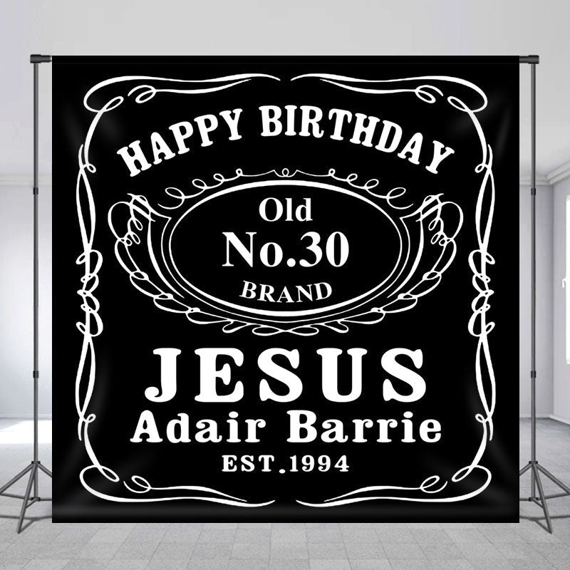 Aperturee - Black And White Custom Legend 30th Birthday Backdrop