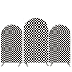 Aperturee Black And White Plaid Happy Birthday Arch Backdrop Kit