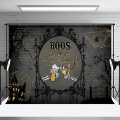 Aperturee - Black Beer Skull Boos And Booze Halloween Backdrop