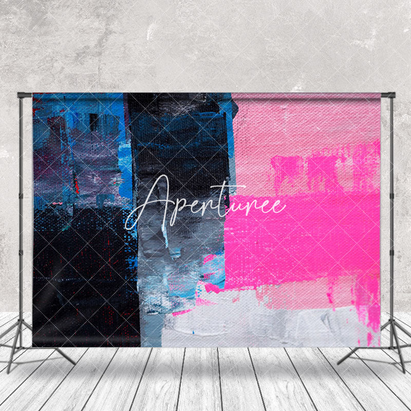 Aperturee - Black Blue Pink Graffiti Wall Backdrop For Photo