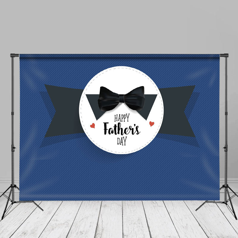 Aperturee - Black Bow Tie Blue Backdrop For Fathers Day Party