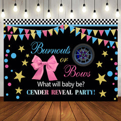 Aperturee - Black Burnouts Or Bows Gender Reveal Party Backdrop