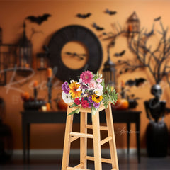 Aperturee - Black Clock Branch Halloween Photo Backdrop