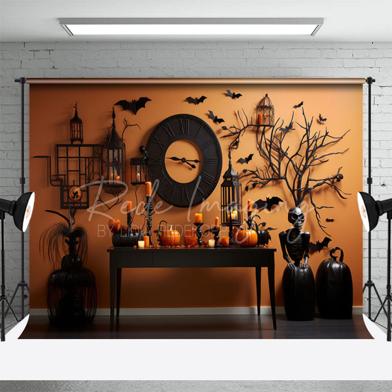 Aperturee - Black Clock Branch Halloween Photo Backdrop