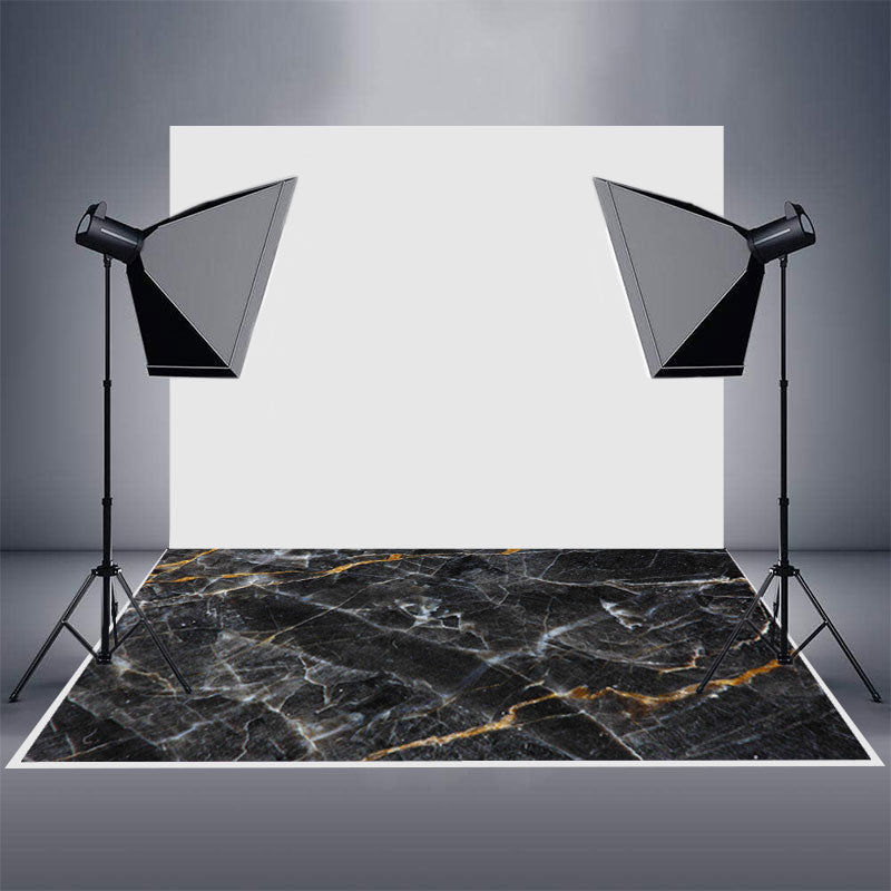 Aperturee - Classic Black Crack Marble Texture Rubber Floor Mat