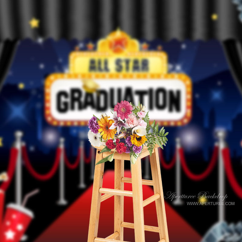 Aperturee - Black Curtain Red Carpet Grad Backdrop For Photo